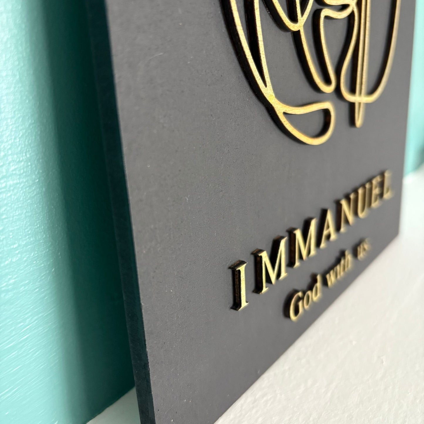 ❆'Immanuel' black/gold Christmas decor