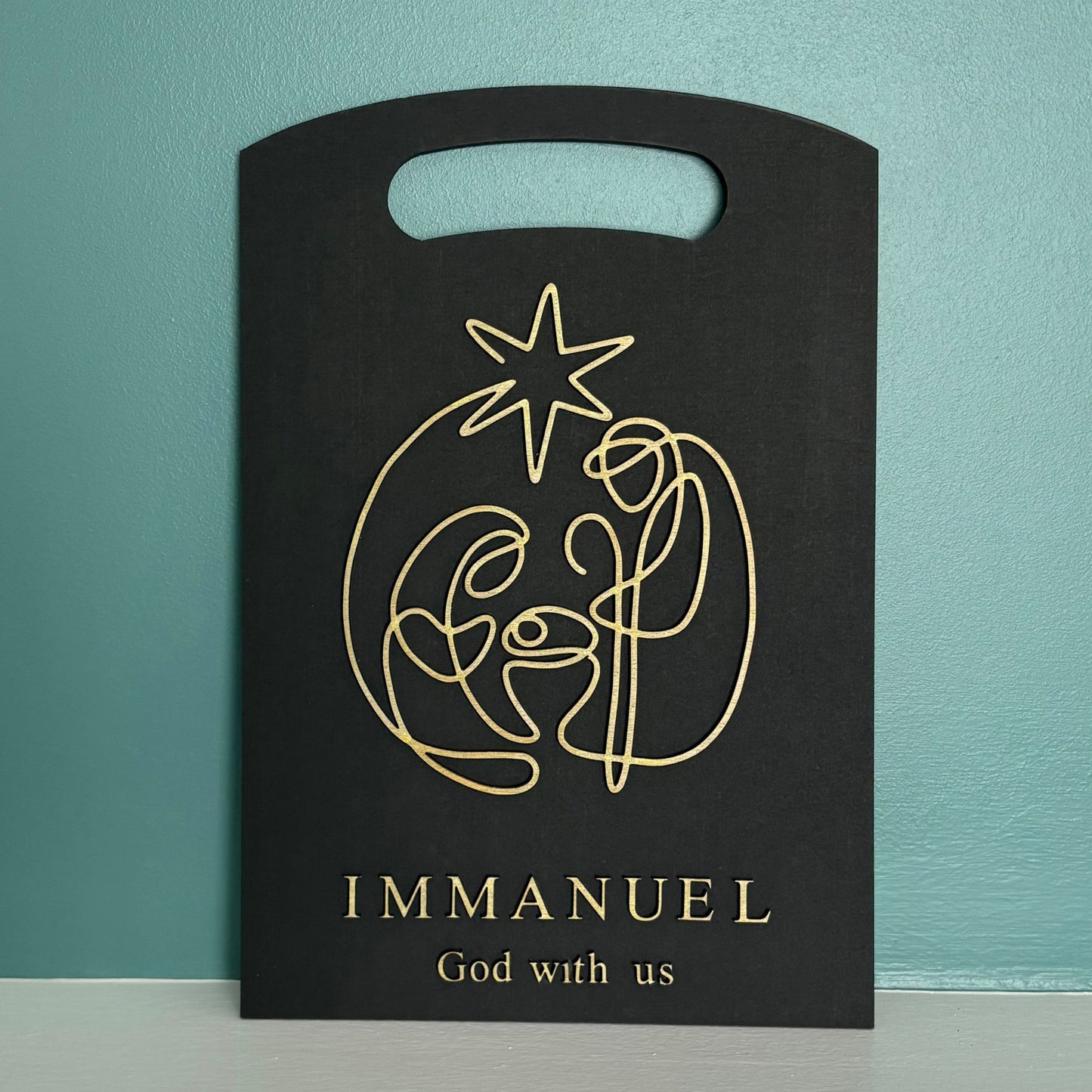 ❆'Immanuel' black/gold Christmas decor