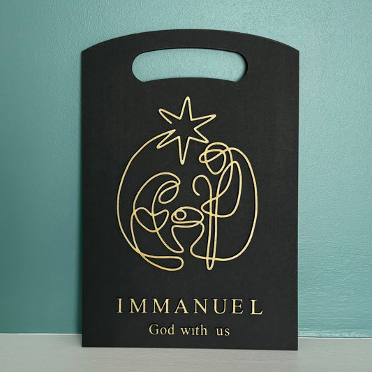 ❆'Immanuel' black/gold Christmas decor