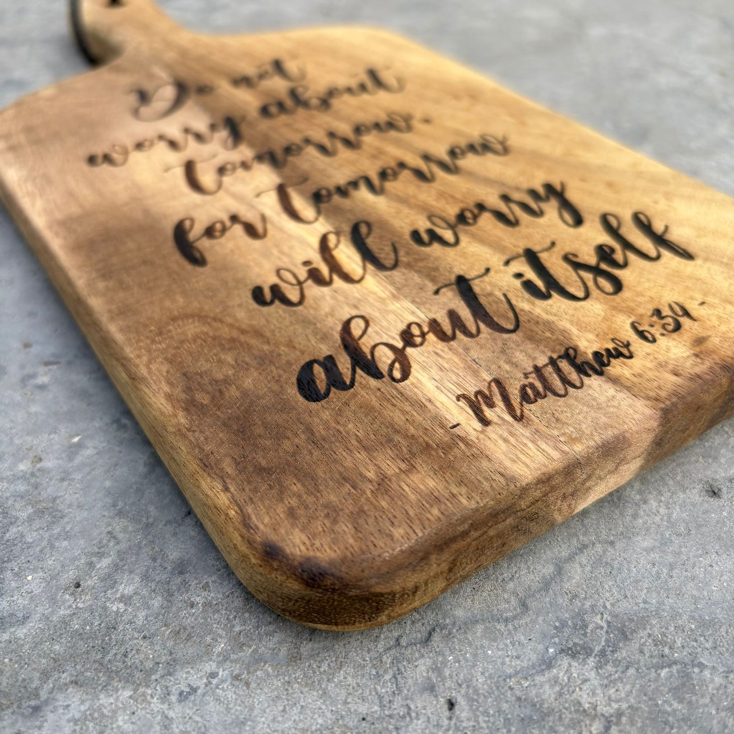 'Do not worry about tomorrow' laser engraved decorative wooden board