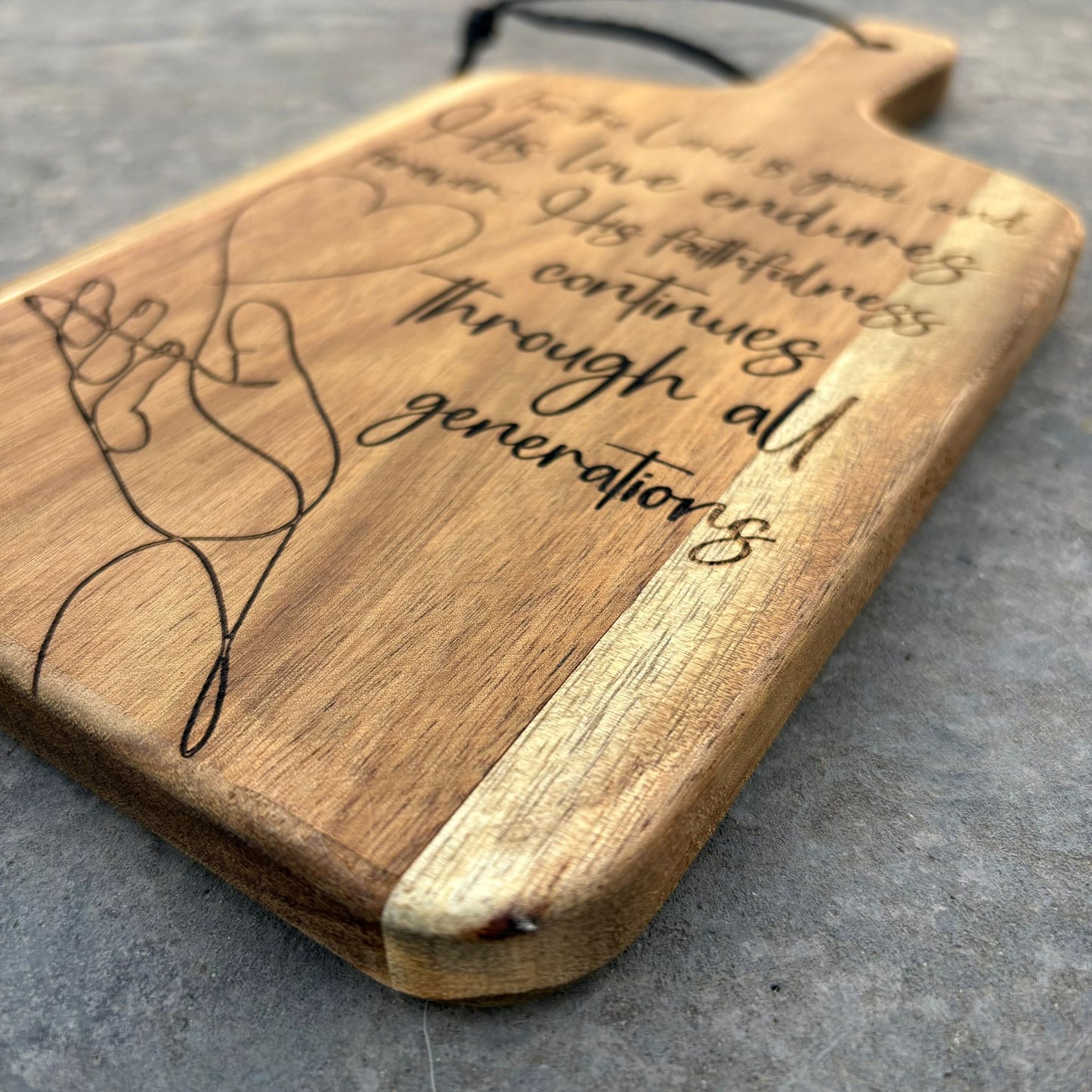 'The Lord is good' laser engraved decorative wooden board