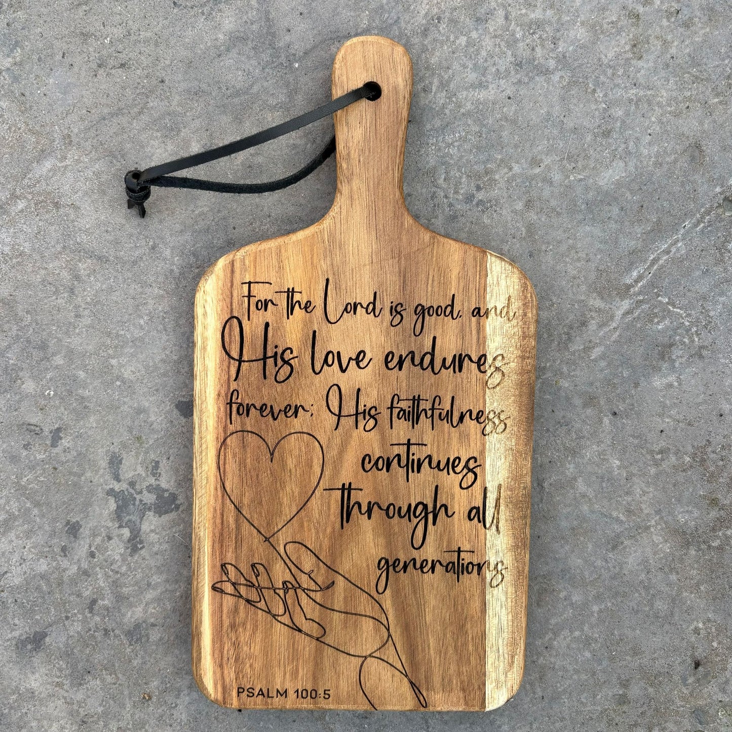 'The Lord is good' laser engraved decorative wooden board