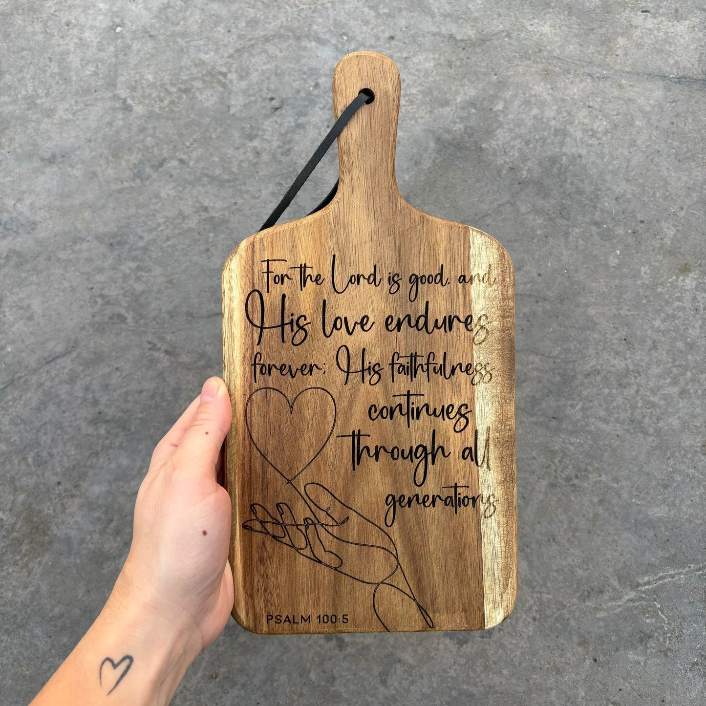 'The Lord is good' laser engraved decorative wooden board