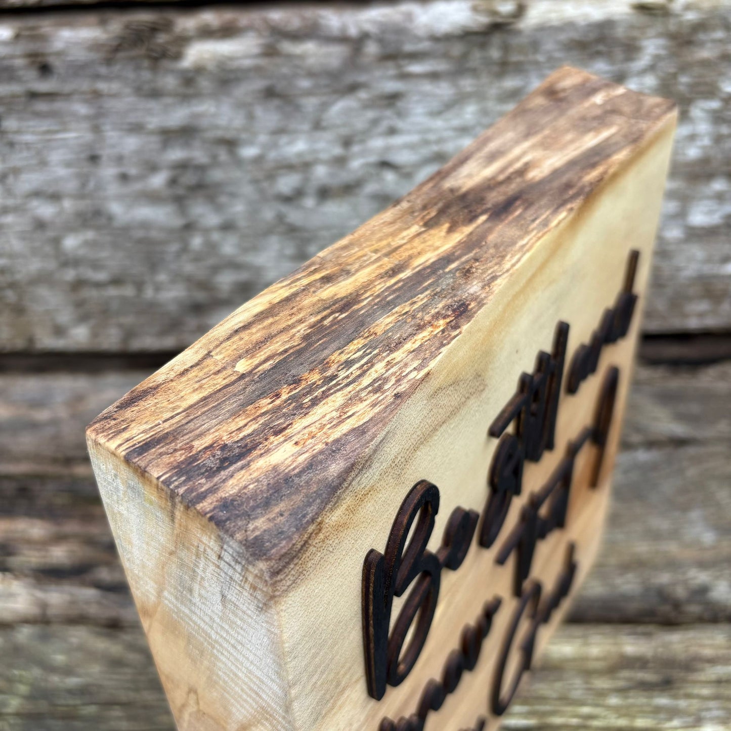 'Be still and know that I am God' - decorative sycamore plaque