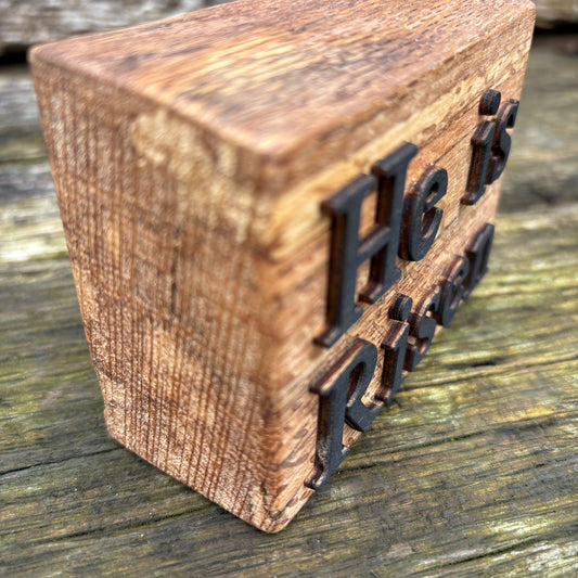 'He is risen' - rustic decorative plaque