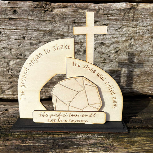 'His perfect love could not be overcome' Easter themed display