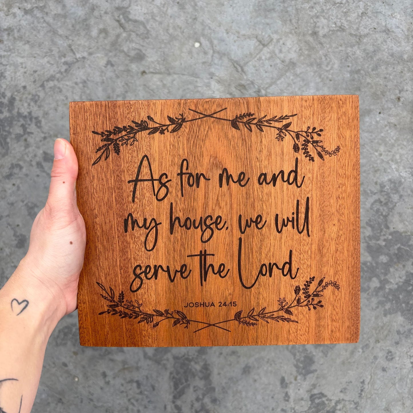 'As for me and my house' - mahogany decorative plaque OR key rack