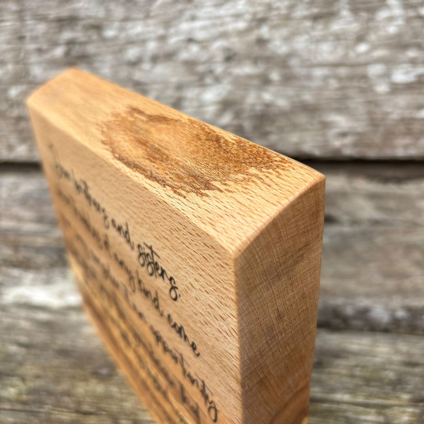 'Consider it an opportunity for great joy' - beech decorative plaque