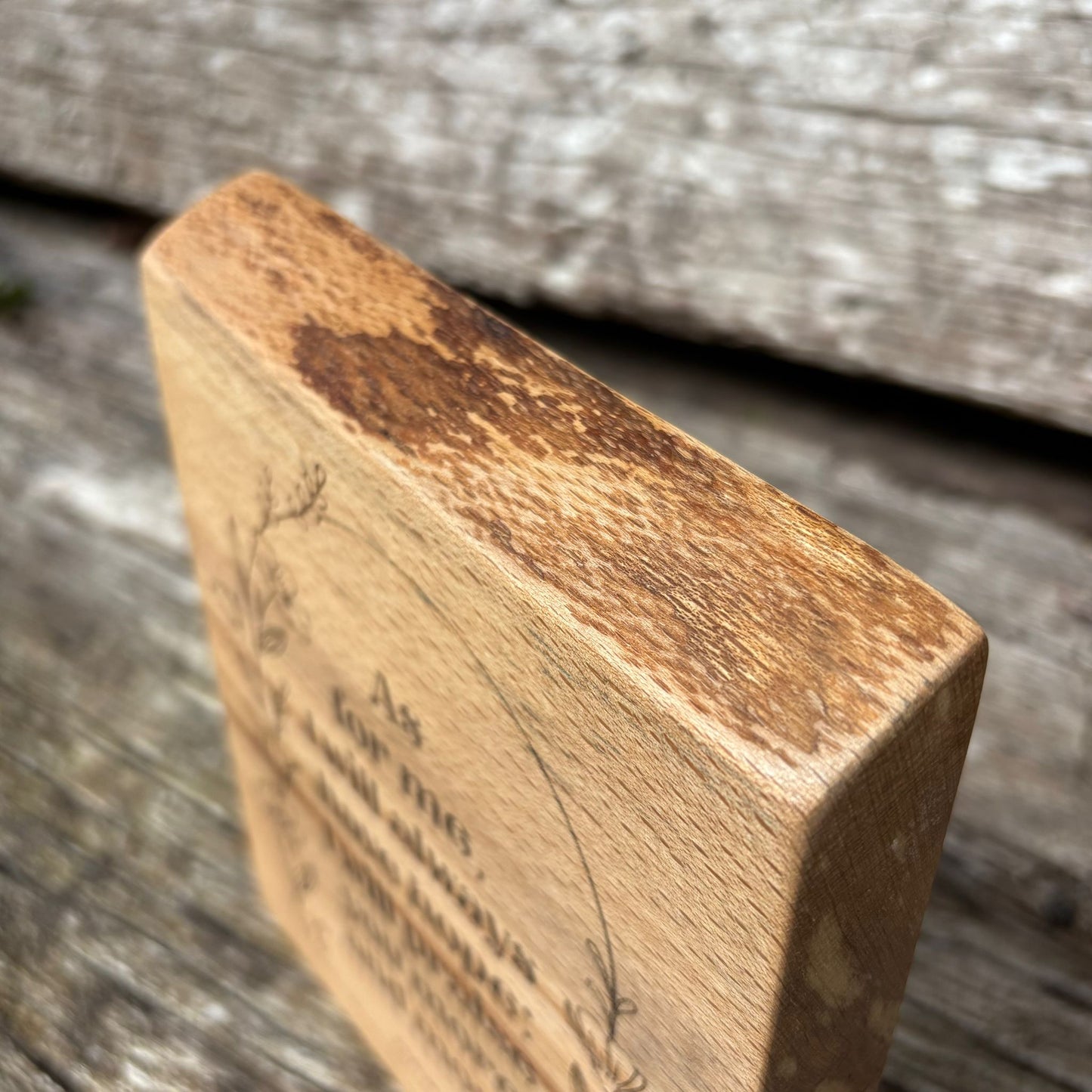 'As for me, I will always have hope' decorative beech plaque