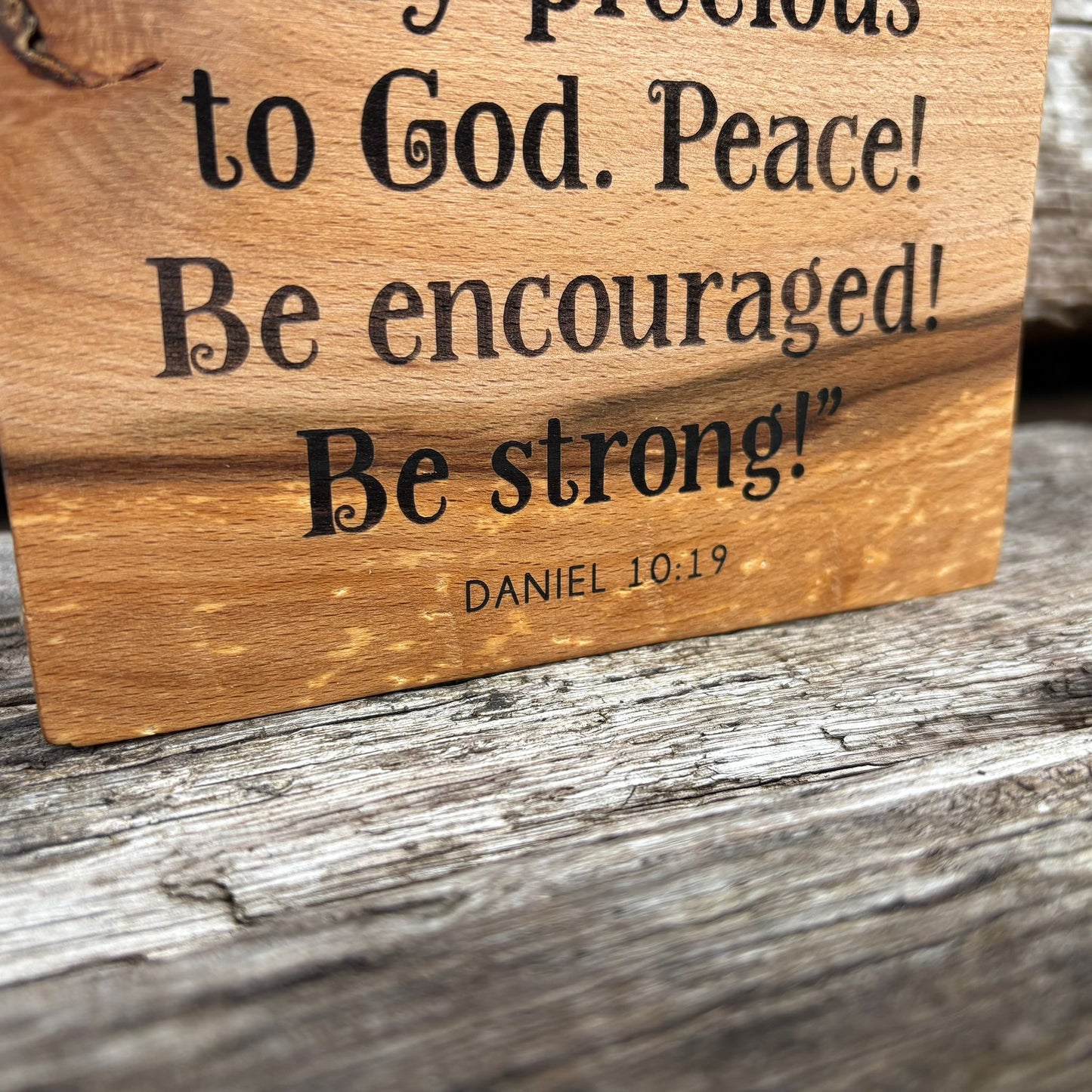 'Don't be afraid' decorative beech plaque