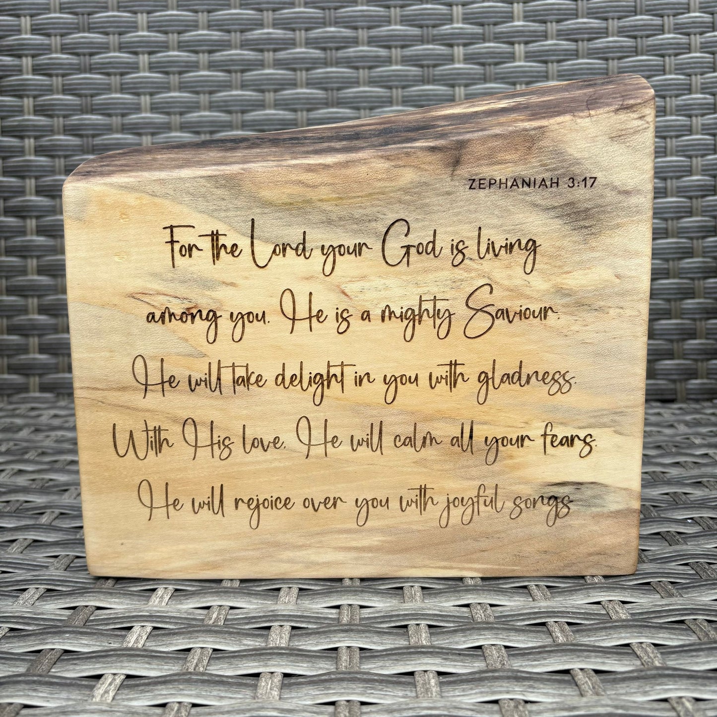 'For the Lord your God is living among you' sycamore decorative plaque
