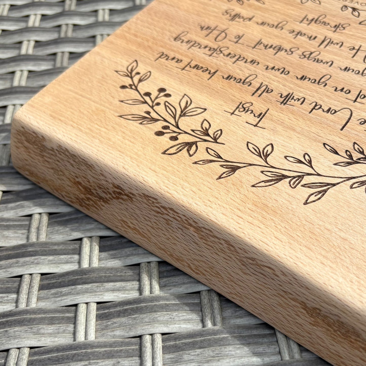 'Trust in the Lord with all your heart' Beech decorative plaque