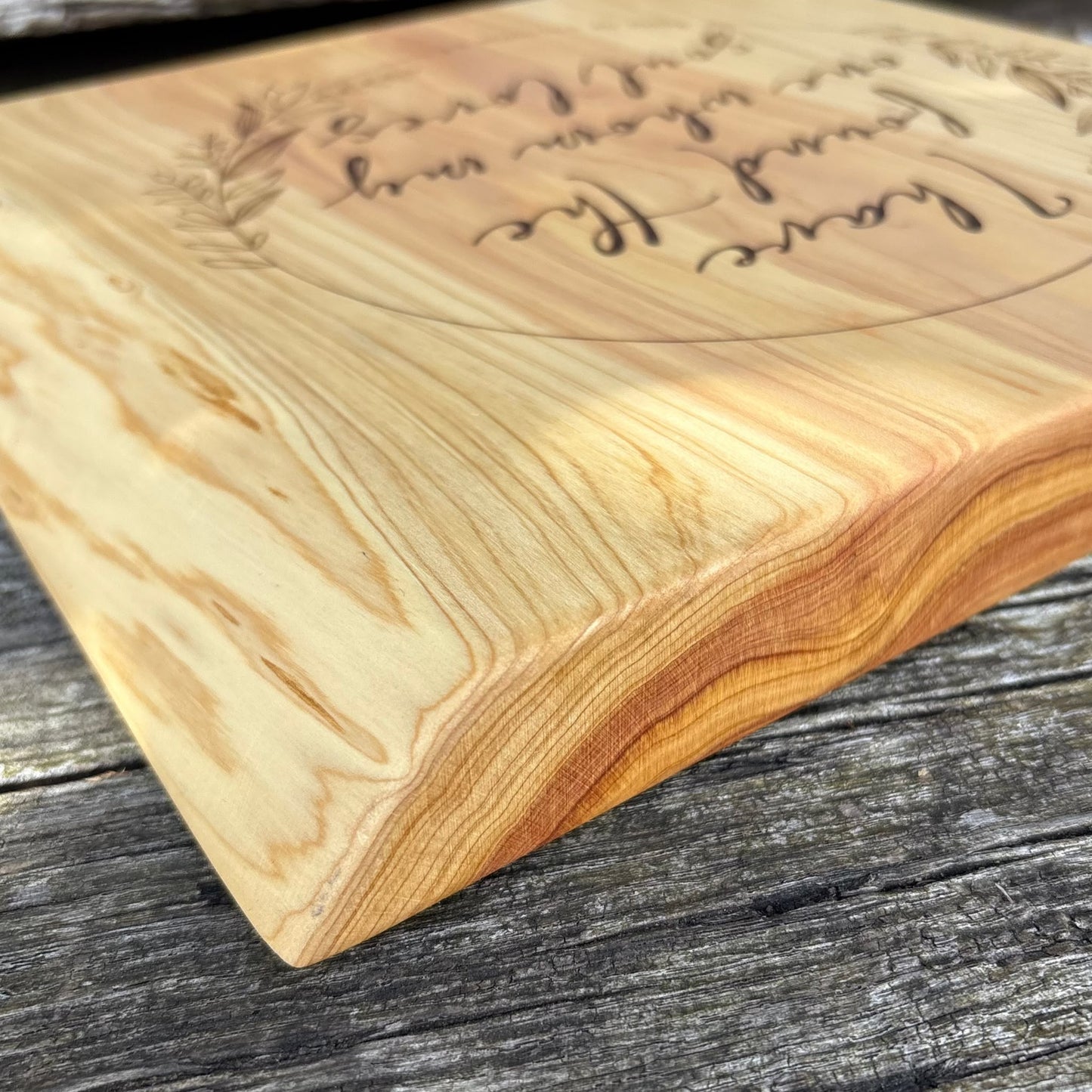 'I have found the one whom my soul loves' Cedar decorative plaque