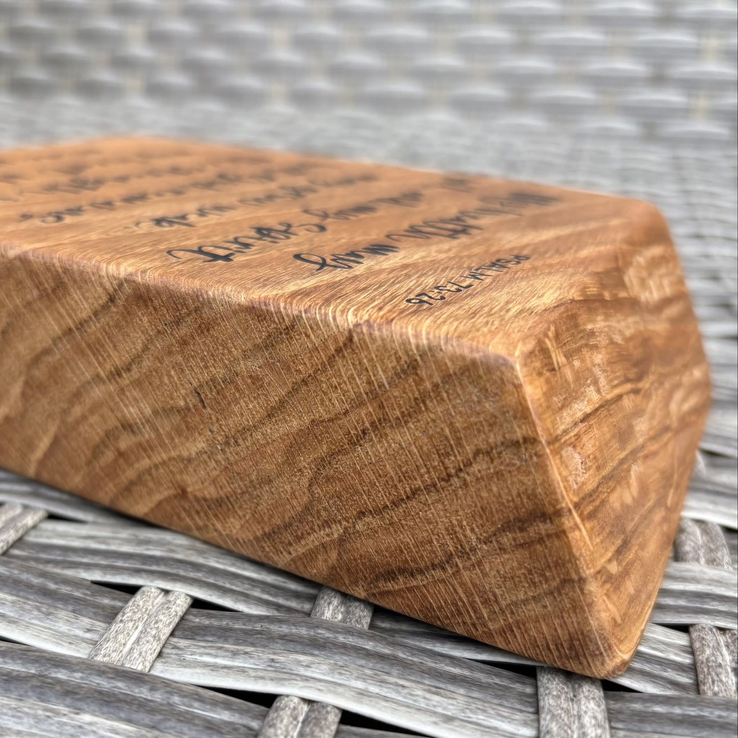 'God remains the strength of my heart' live edge decorative plaque