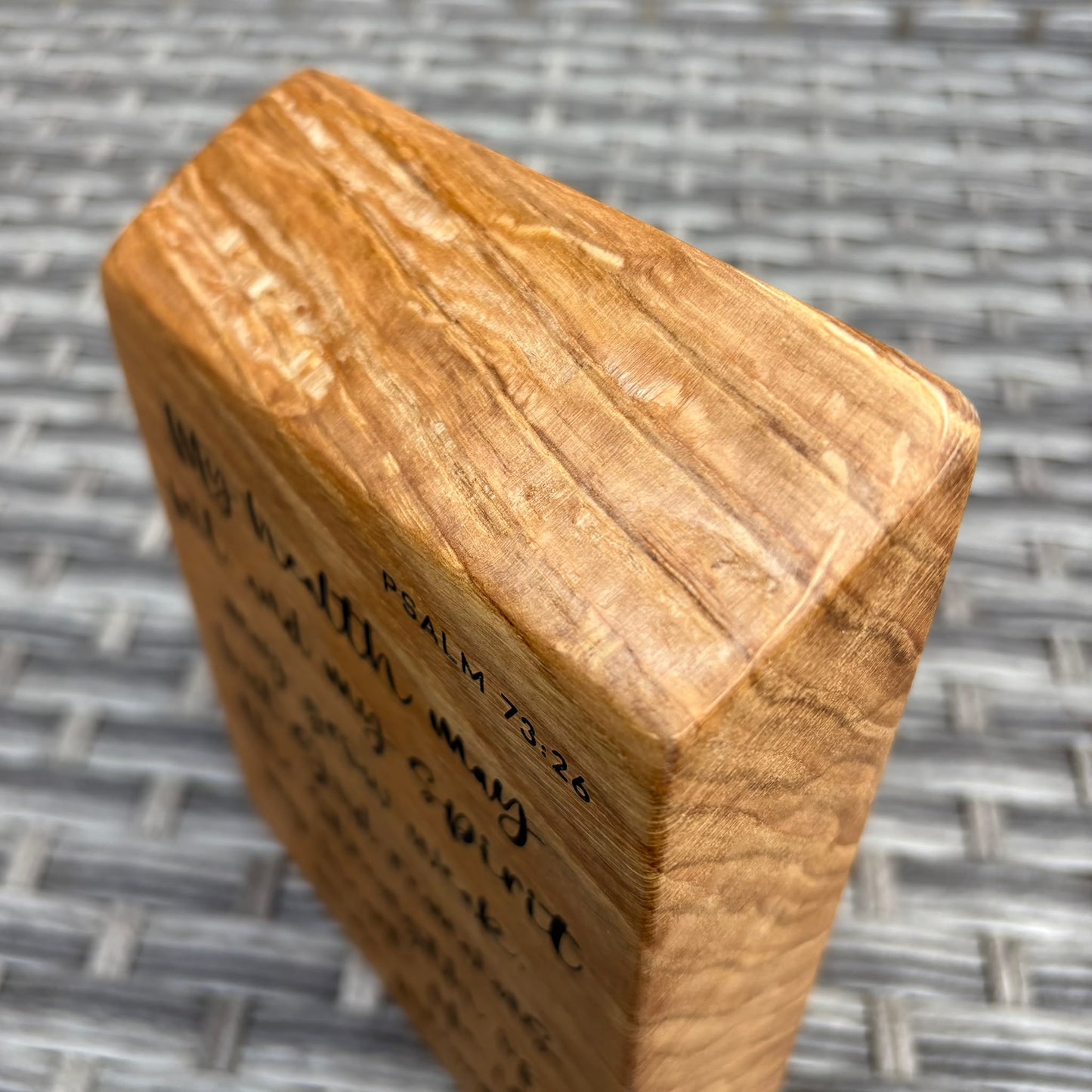 'God remains the strength of my heart' live edge decorative plaque
