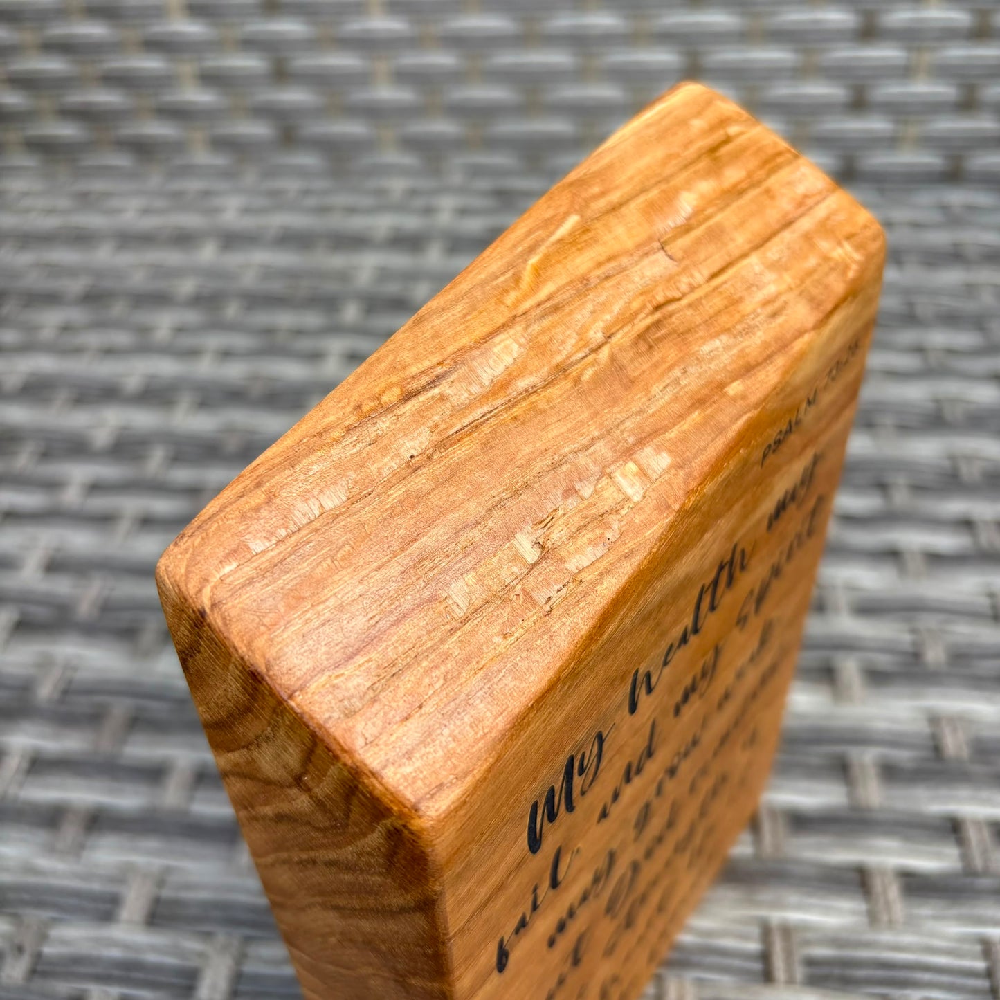 'God remains the strength of my heart' live edge decorative plaque