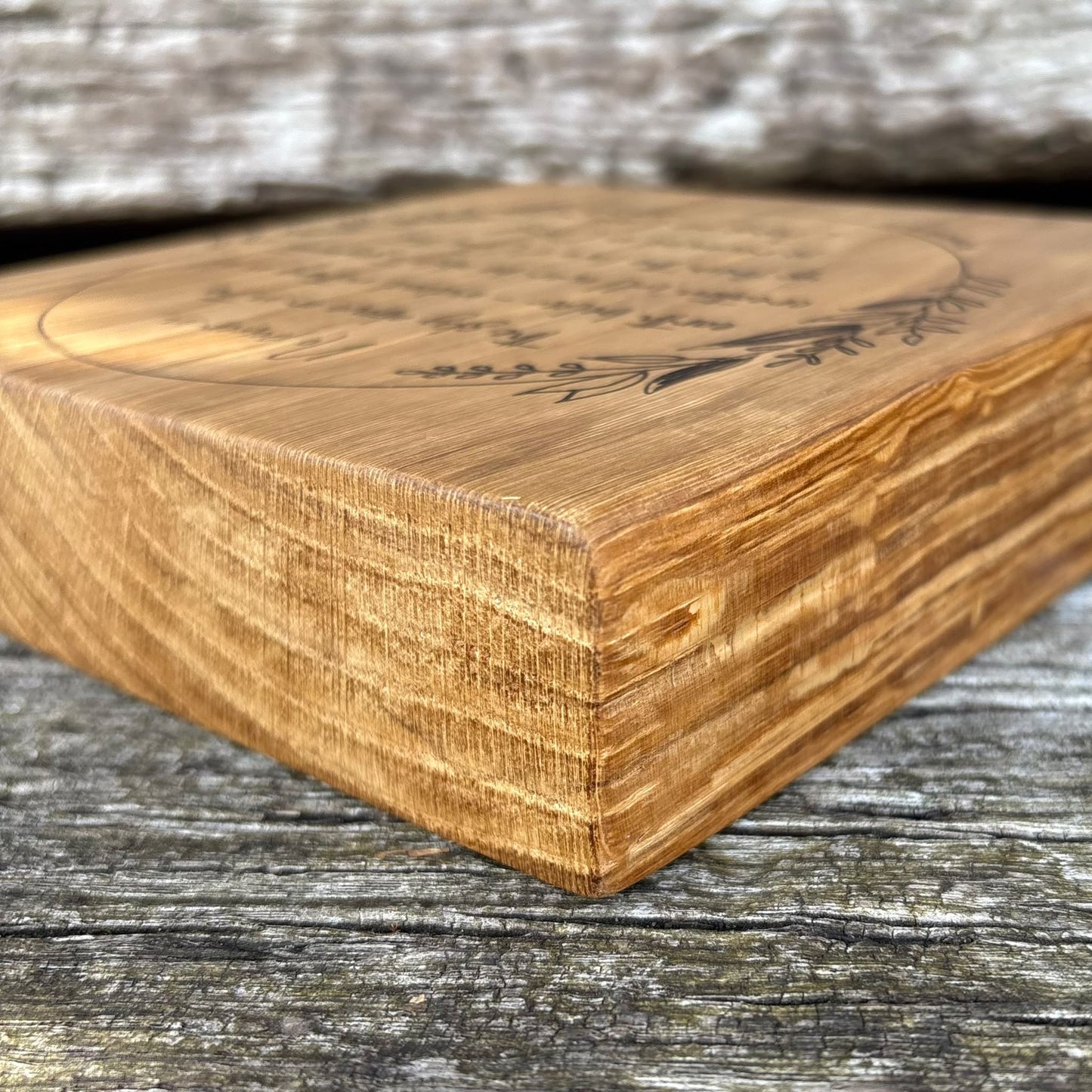'Nothing will ever separate us from the love of God' decorative live edge plaque