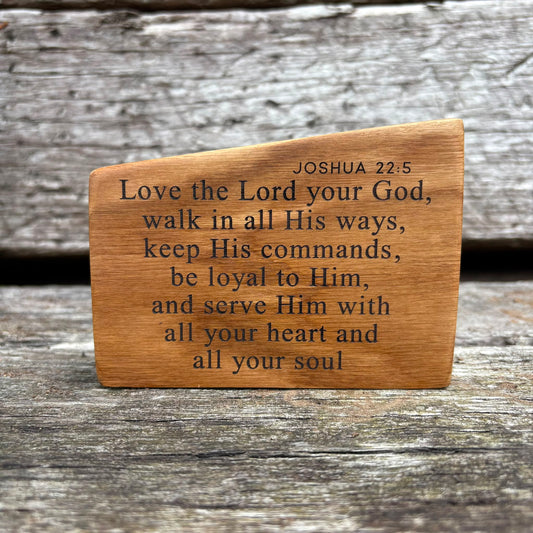 'Love the Lord your God, walk in His ways...' decorative plaque
