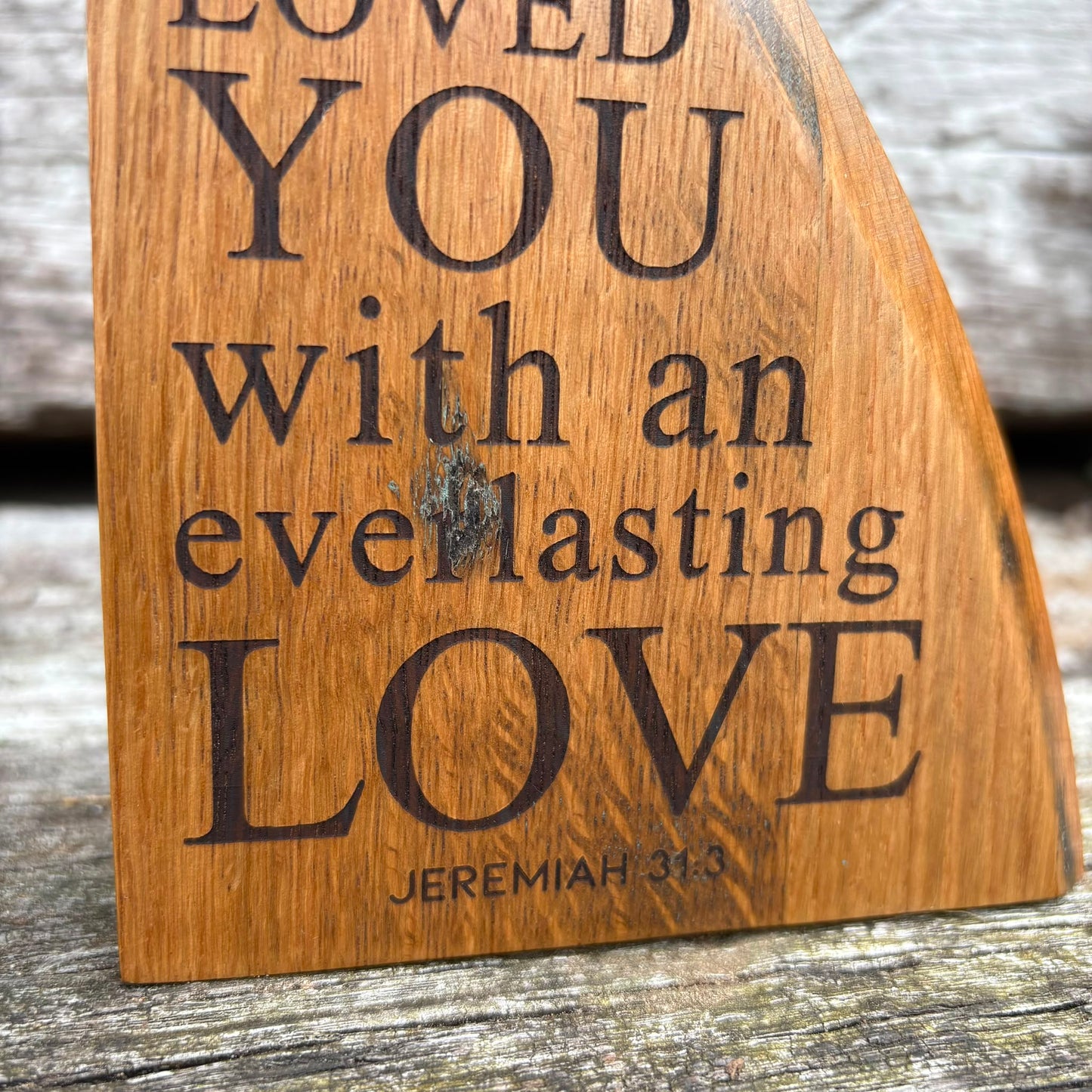 'I have loved you with an everlasting love' decorative plaque