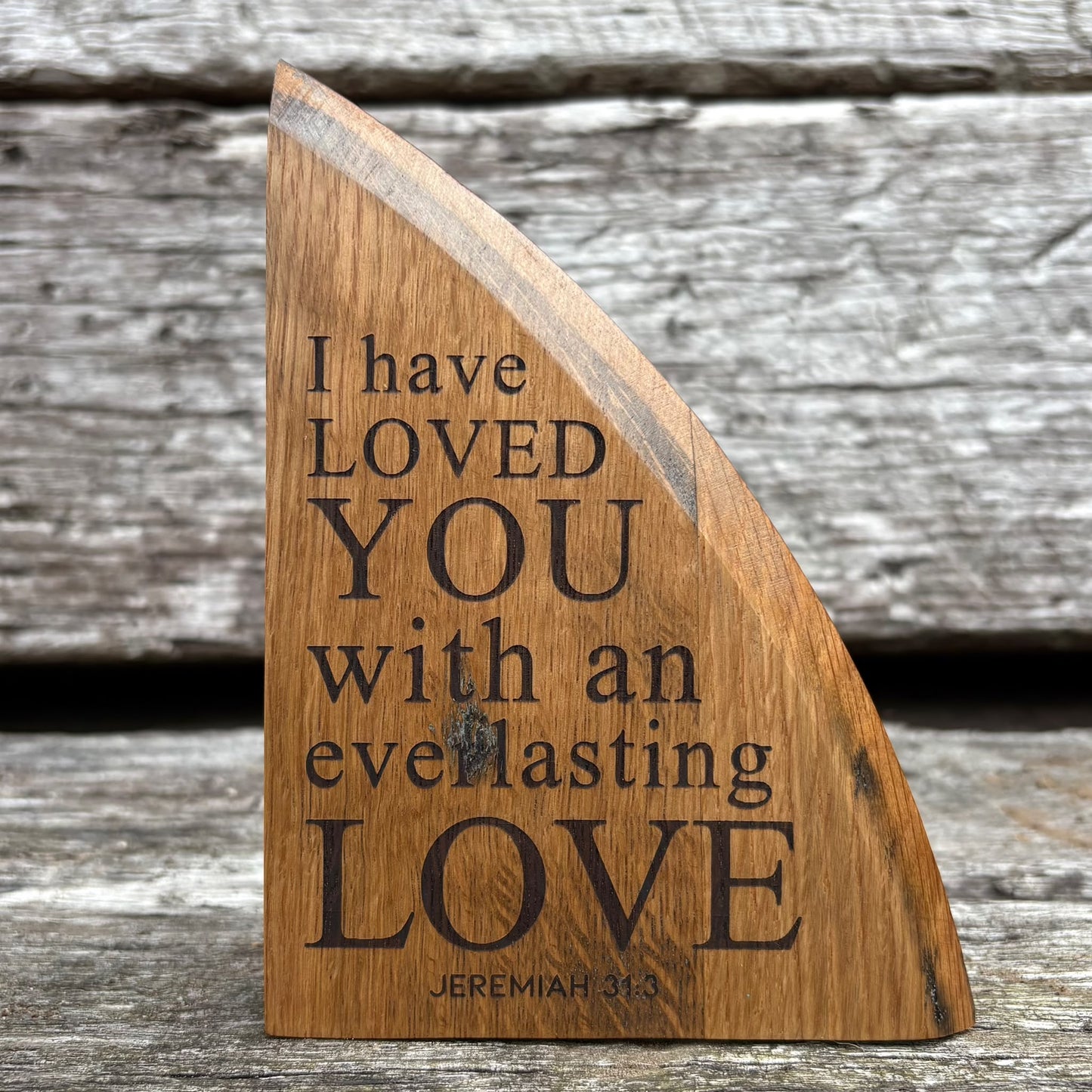 'I have loved you with an everlasting love' decorative plaque