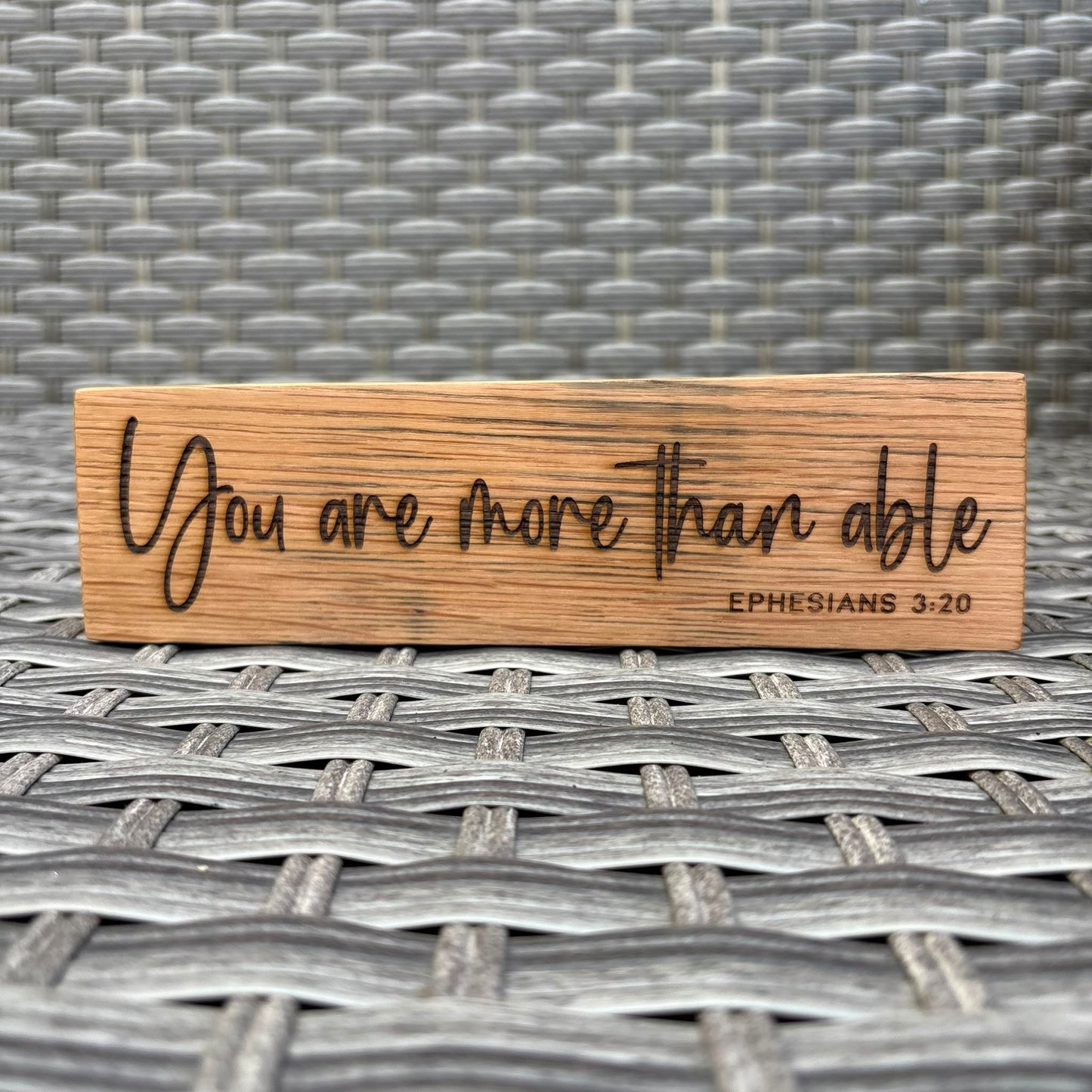 'You are more than able' decorative oak plaque