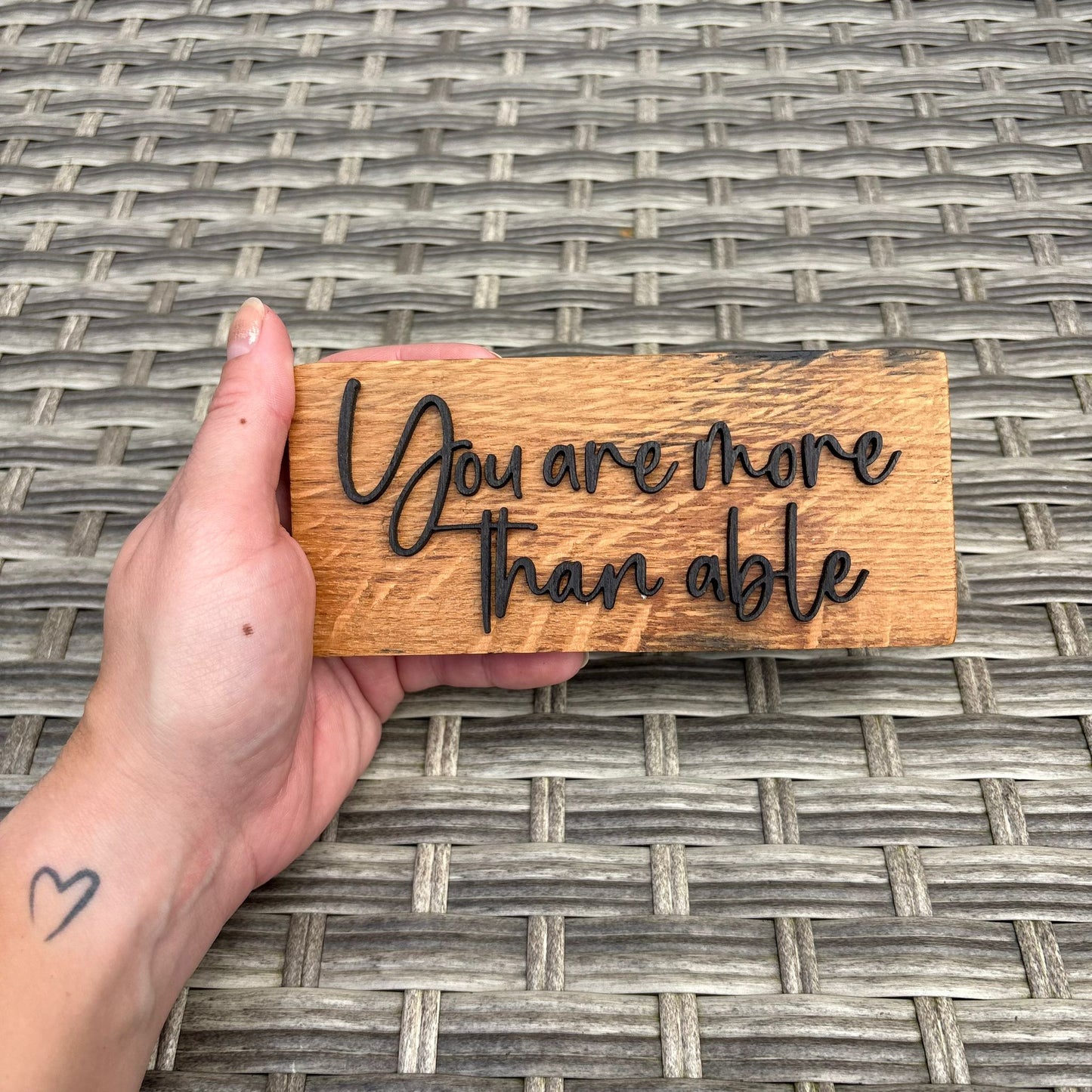 'You are more than able' small decorative oak plaque
