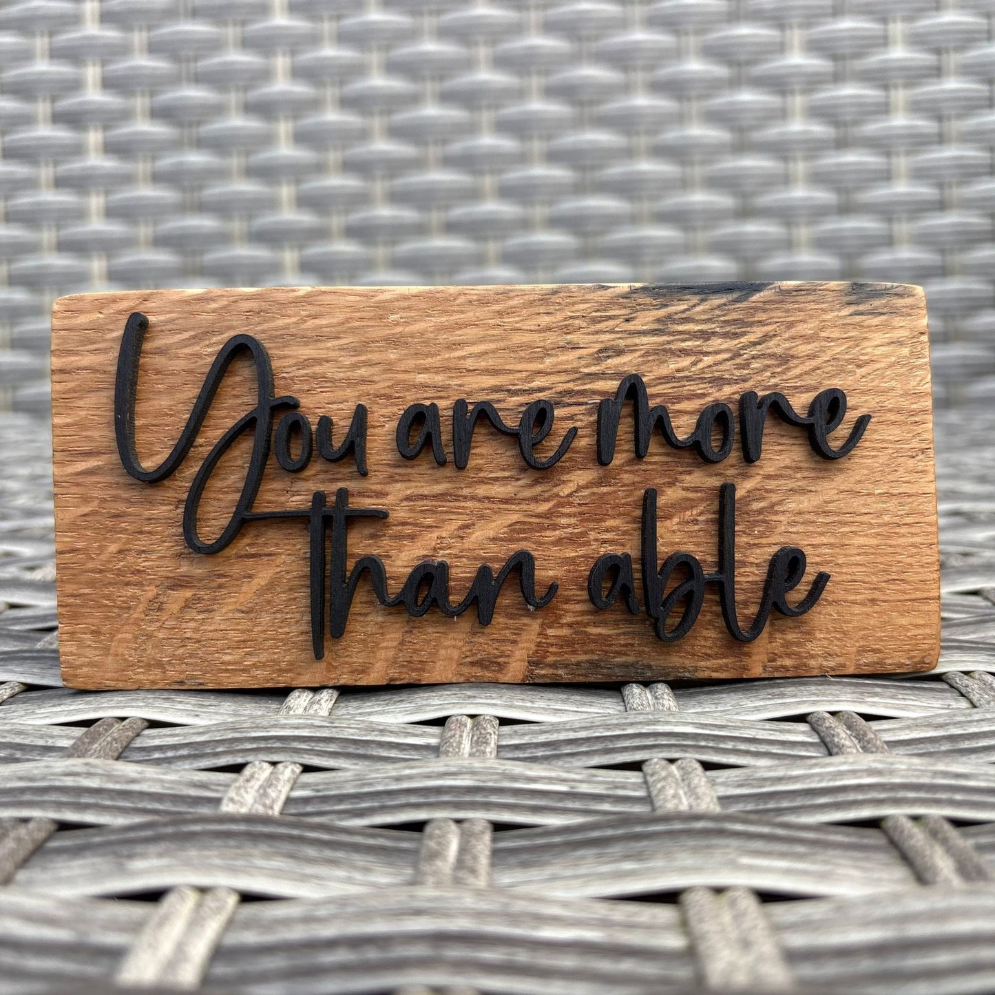 'You are more than able' small decorative oak plaque