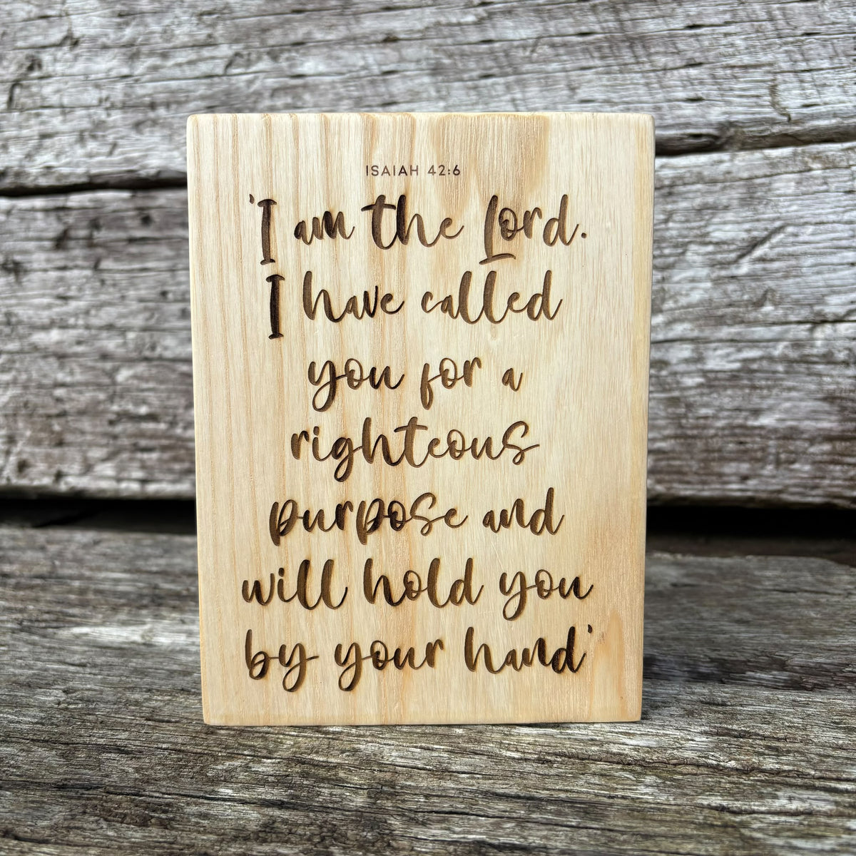 'I have called you...and will hold you by your hand' decorative ash plaque