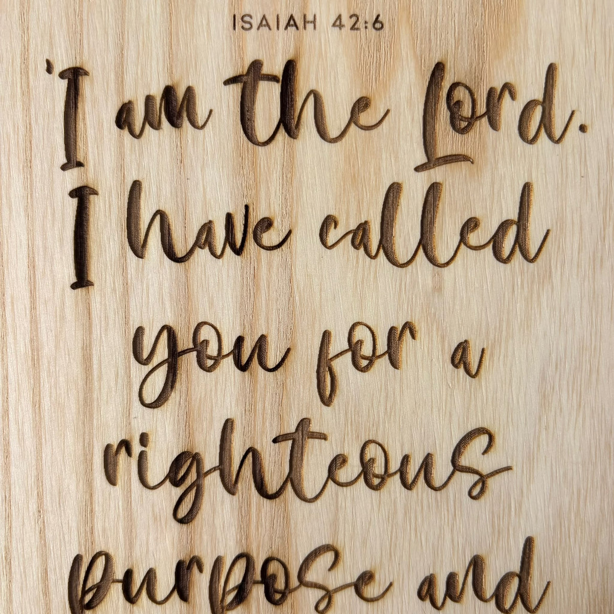 'I have called you...and will hold you by your hand' decorative ash plaque
