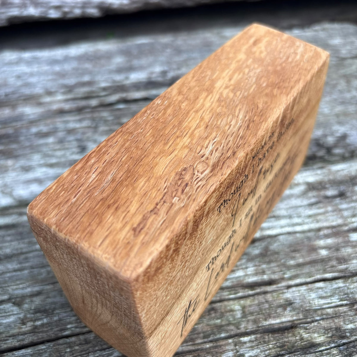 'The Lord will be my light' live edge decorative plaque