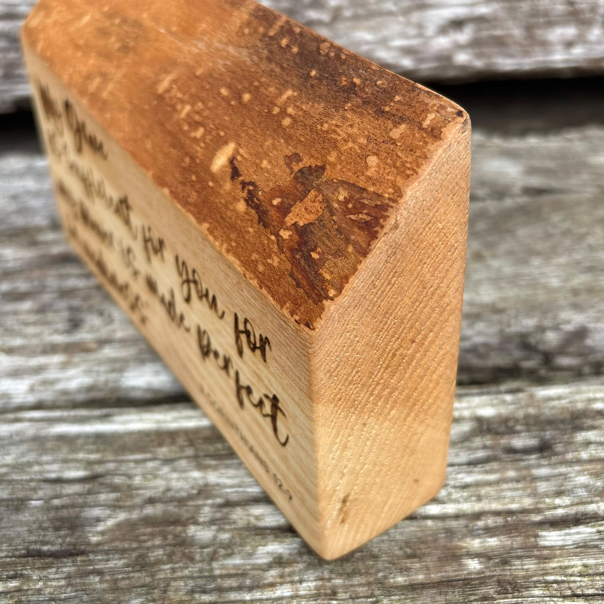 'My Grace is sufficient for you' live edge decorative plaque