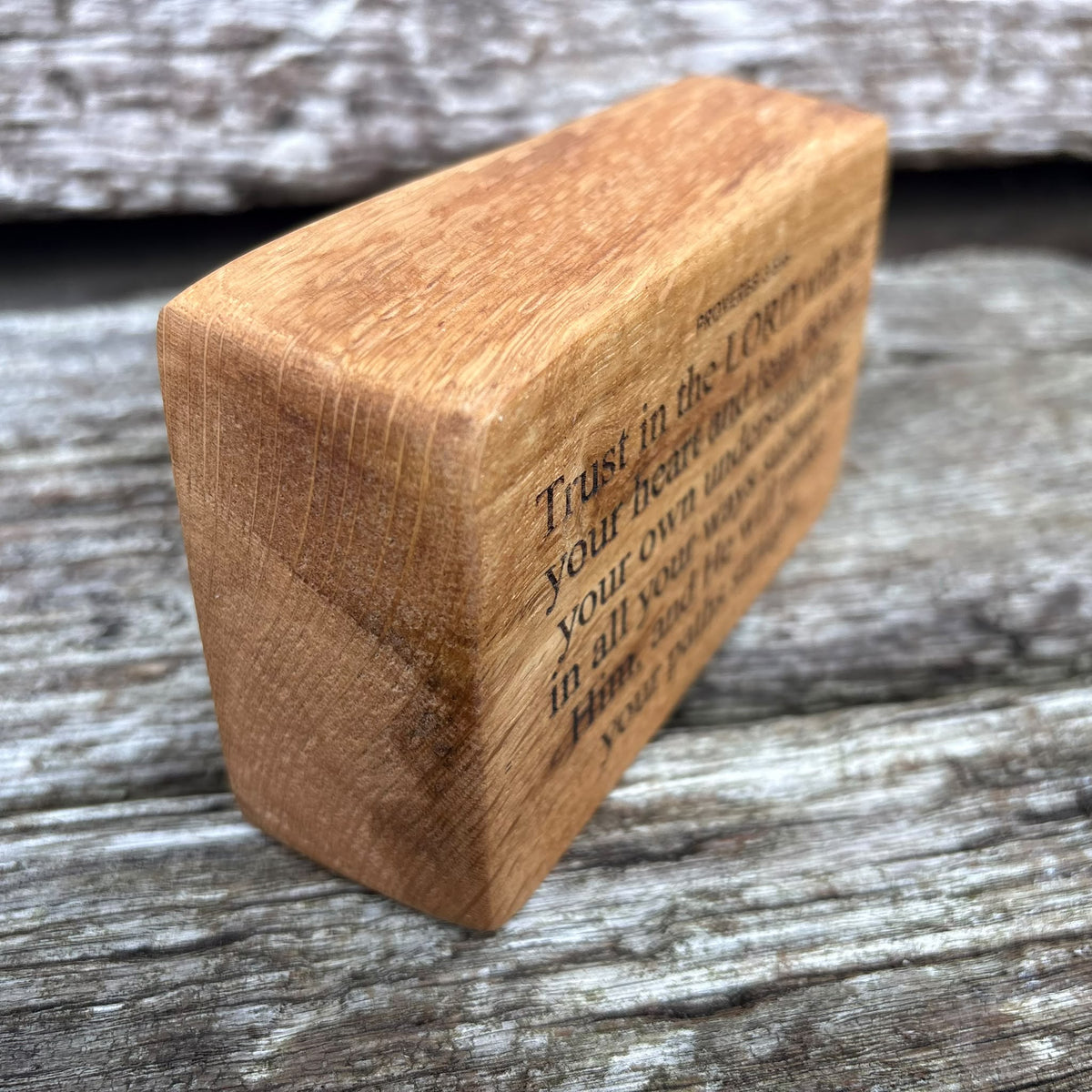'Trust in the Lord with all your heart' live edge decorative plaque
