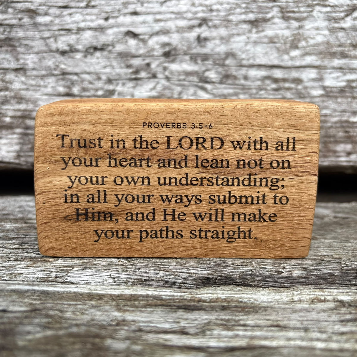 'Trust in the Lord with all your heart' live edge decorative plaque