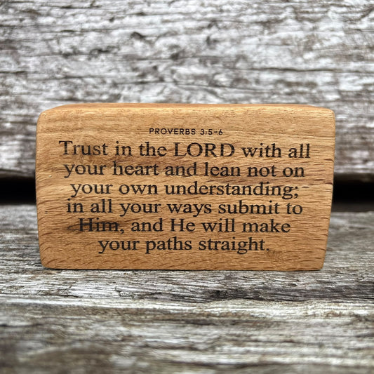 'Trust in the Lord with all your heart' live edge decorative plaque