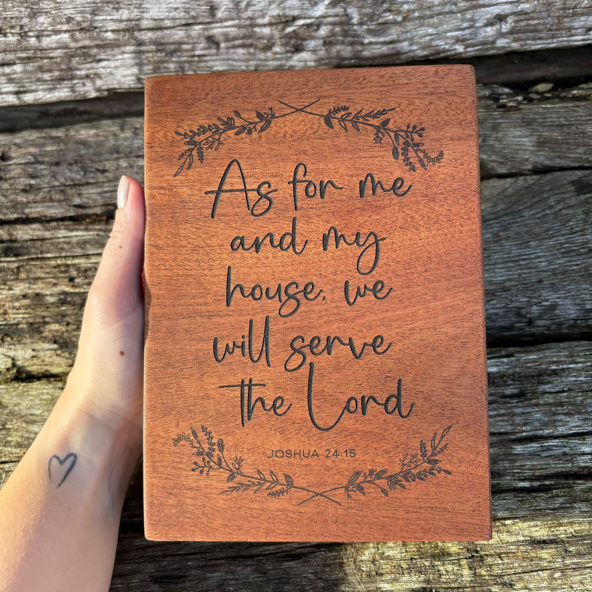 'As for me and my house' - mahogany decorative plaque OR key rack