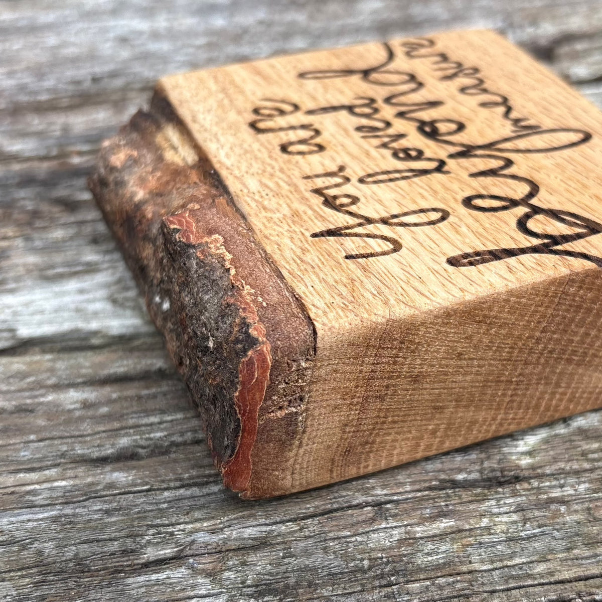 'You are loved beyond measure' live edge decorative plaque