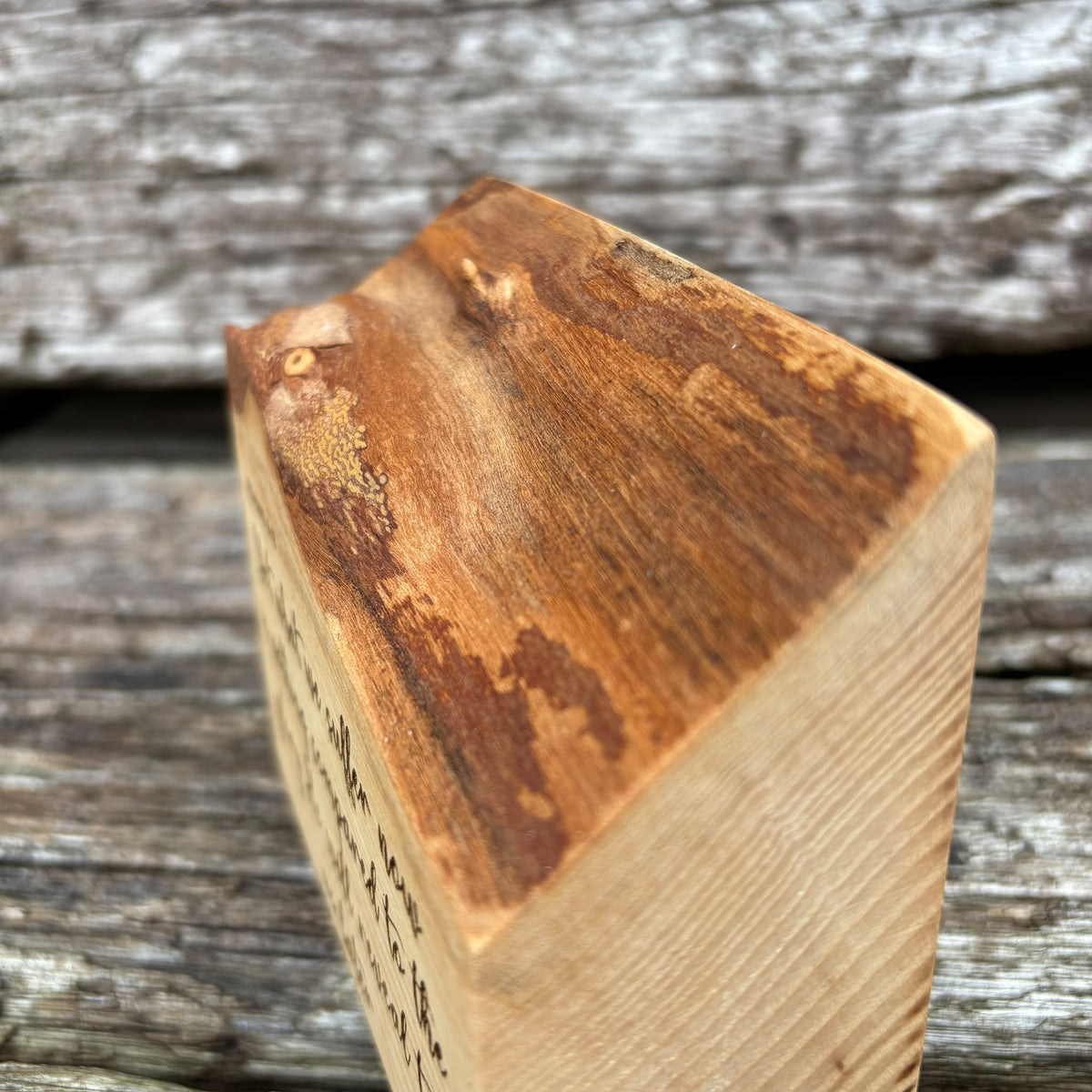 'Yet what we suffer now is nothing compared to the glory' live edge decorative plaque