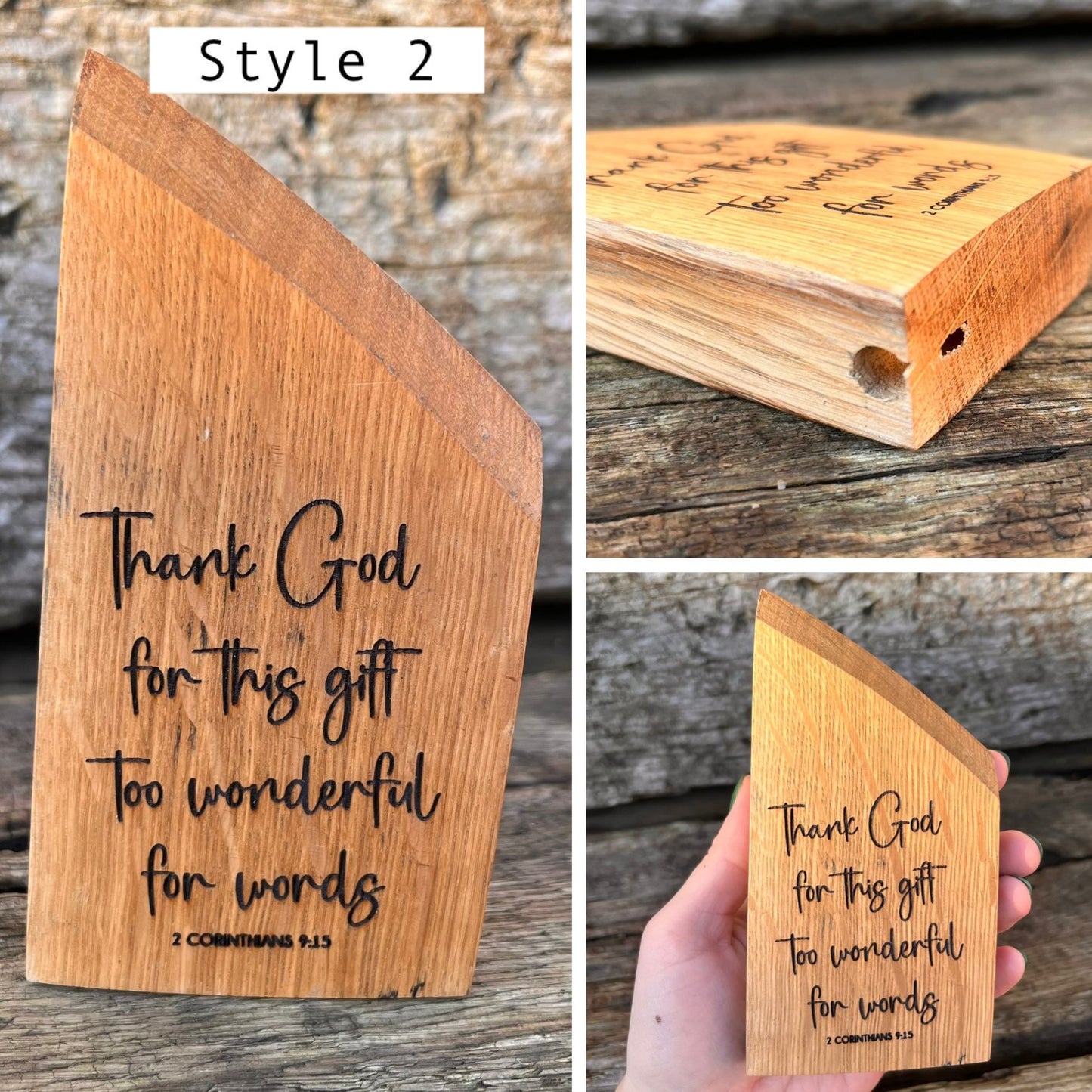 ‘Thank God for this gift' white oak plaque