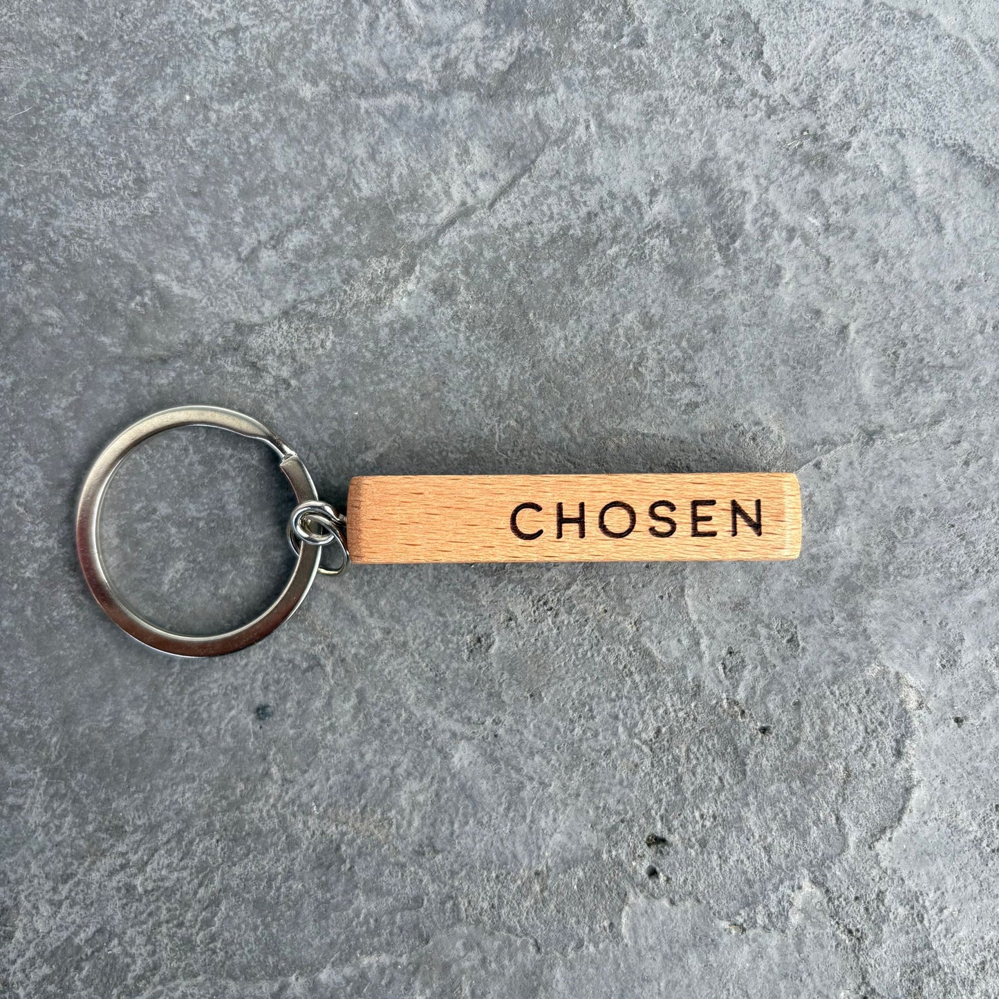 'Called, Chosen, Faithful' bar keyring