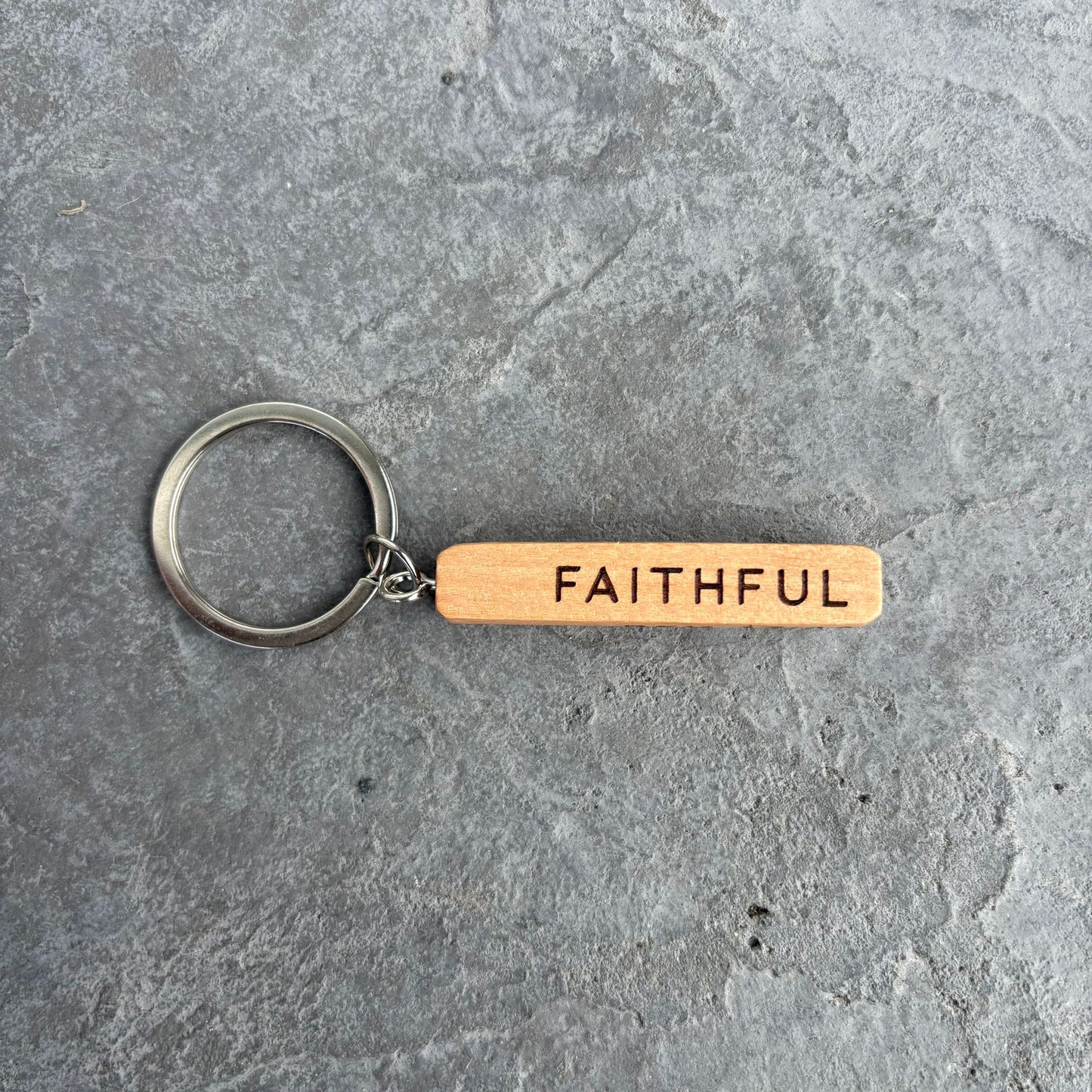'Called, Chosen, Faithful' bar keyring