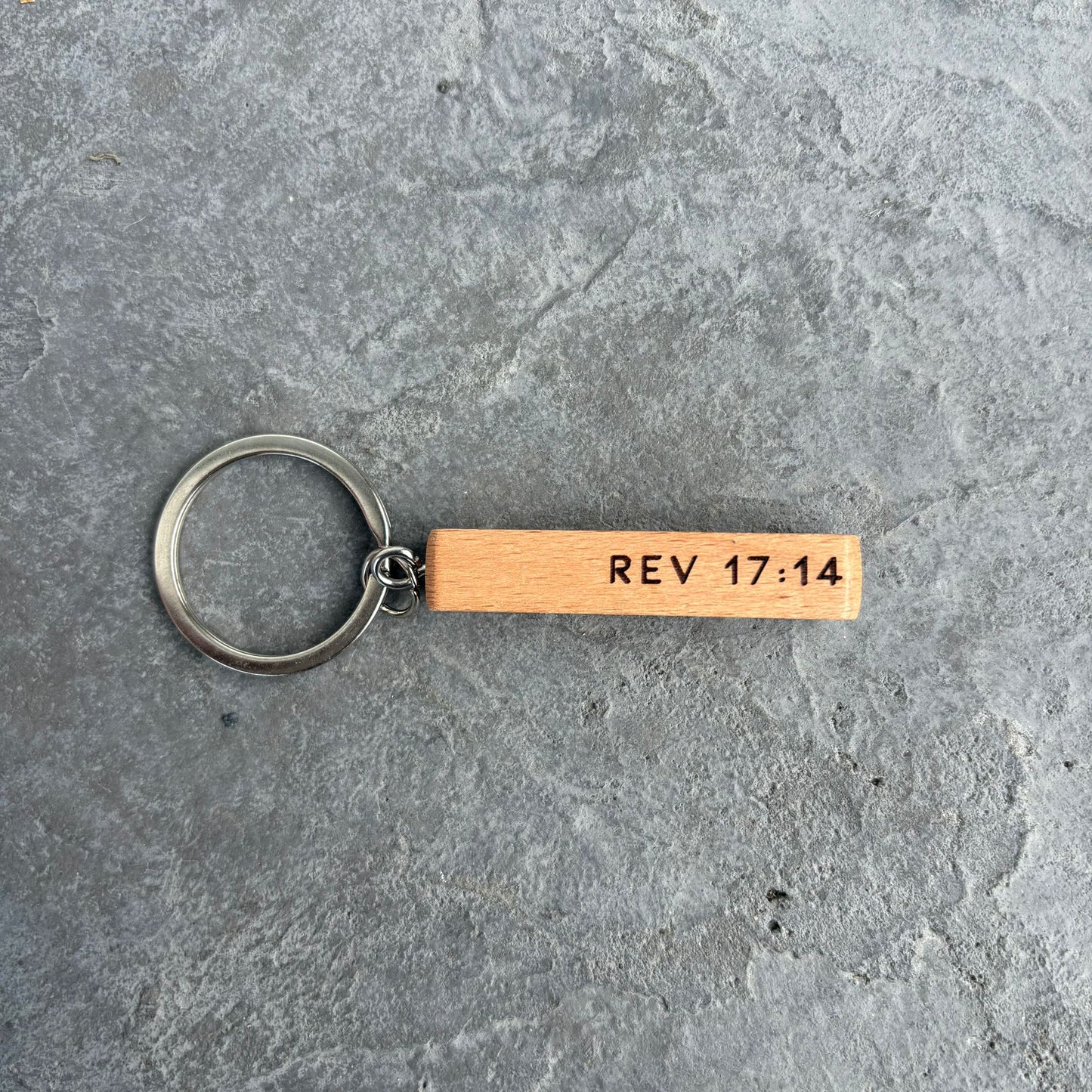 'Called, Chosen, Faithful' bar keyring