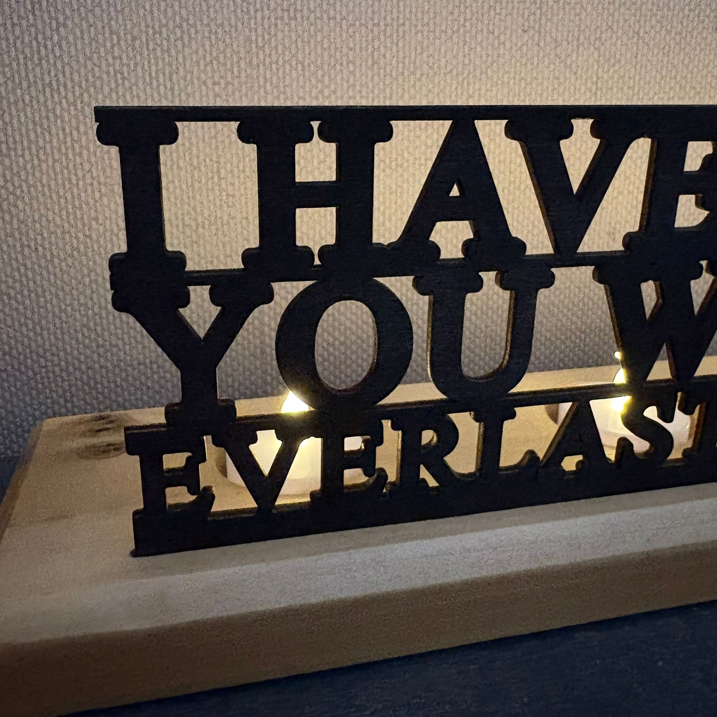 'I have loved you with an everlasting love' Silhouette TOPPER ONLY