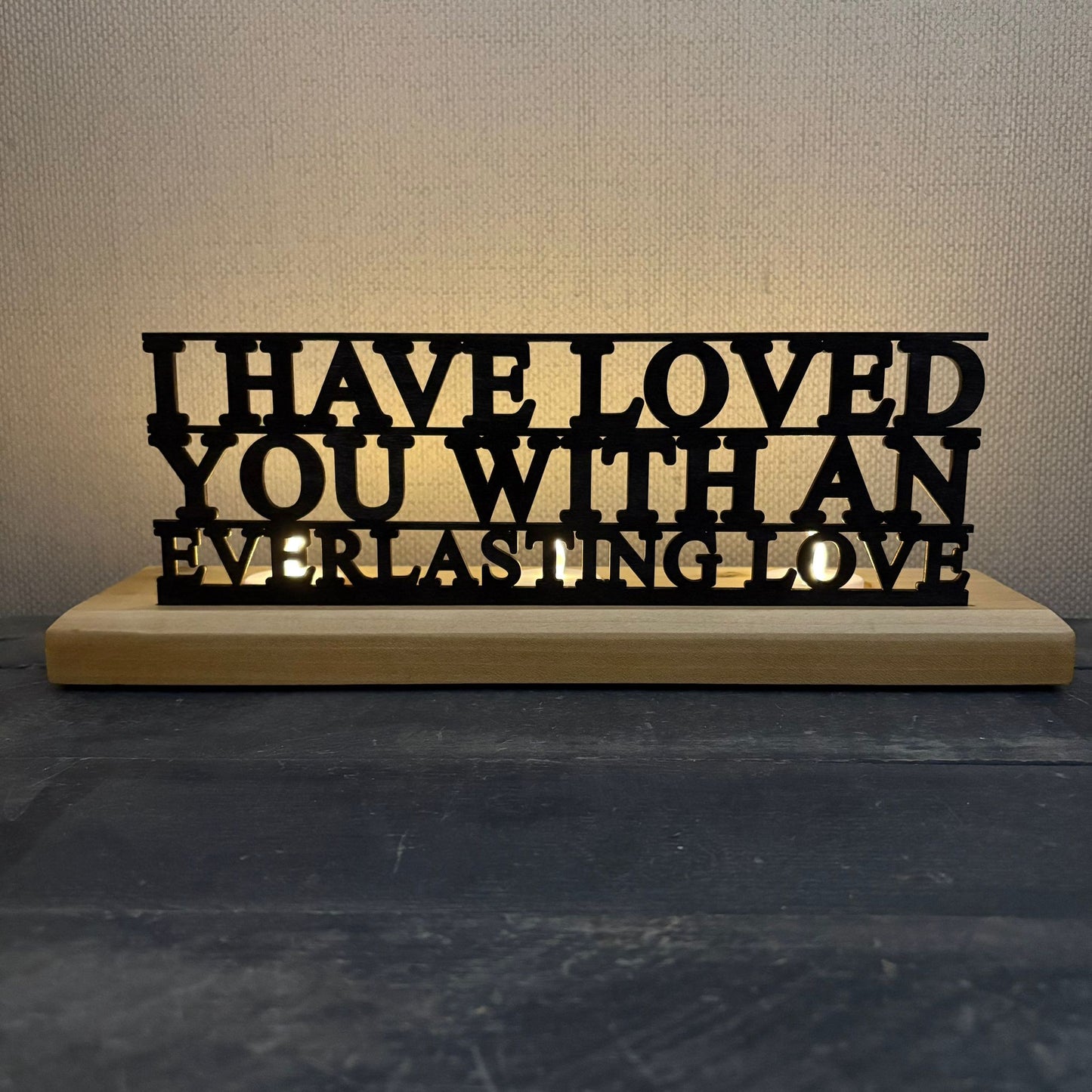 'I have loved you with an everlasting love' Silhouette TOPPER ONLY