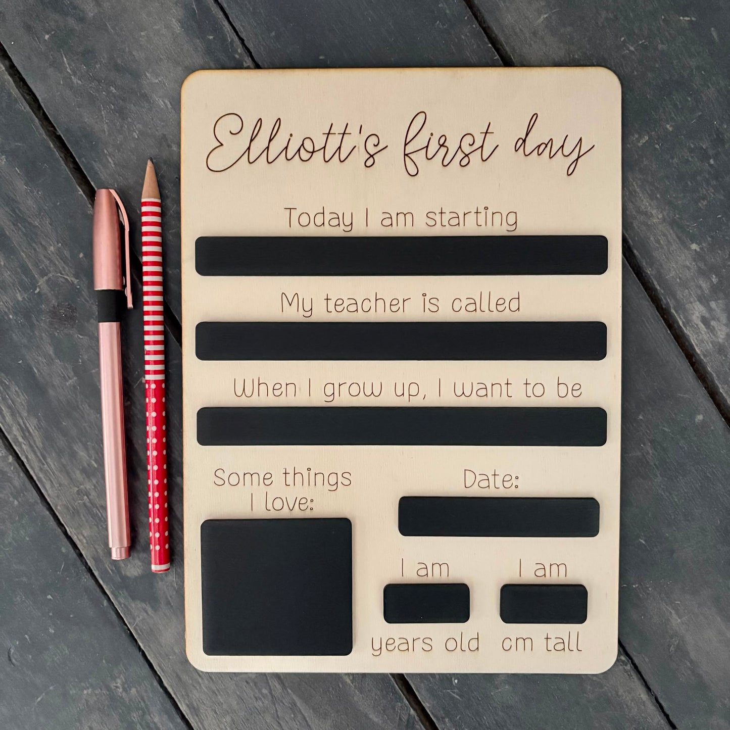 ‘First day of school' board