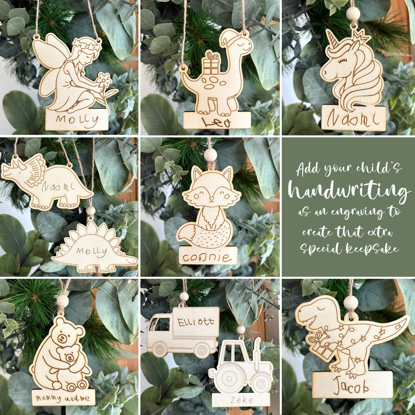 ❆ HANDWRITING Personalised keepsake Christmas bauble