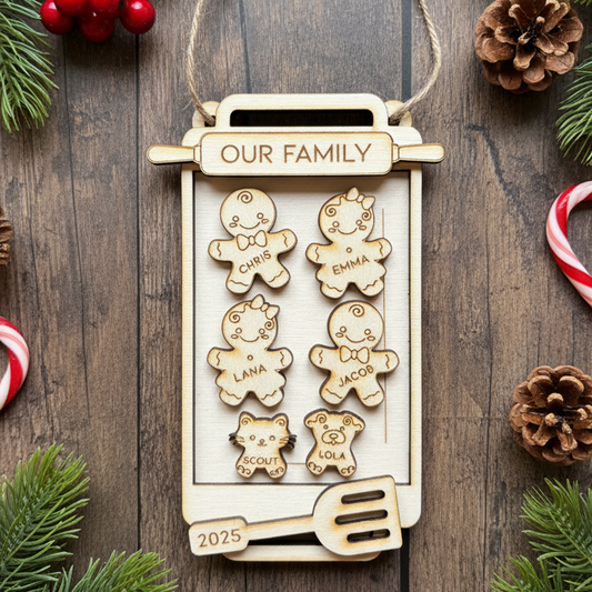 ❆ 'Gingerbread Family' - Personalised Christmas bauble