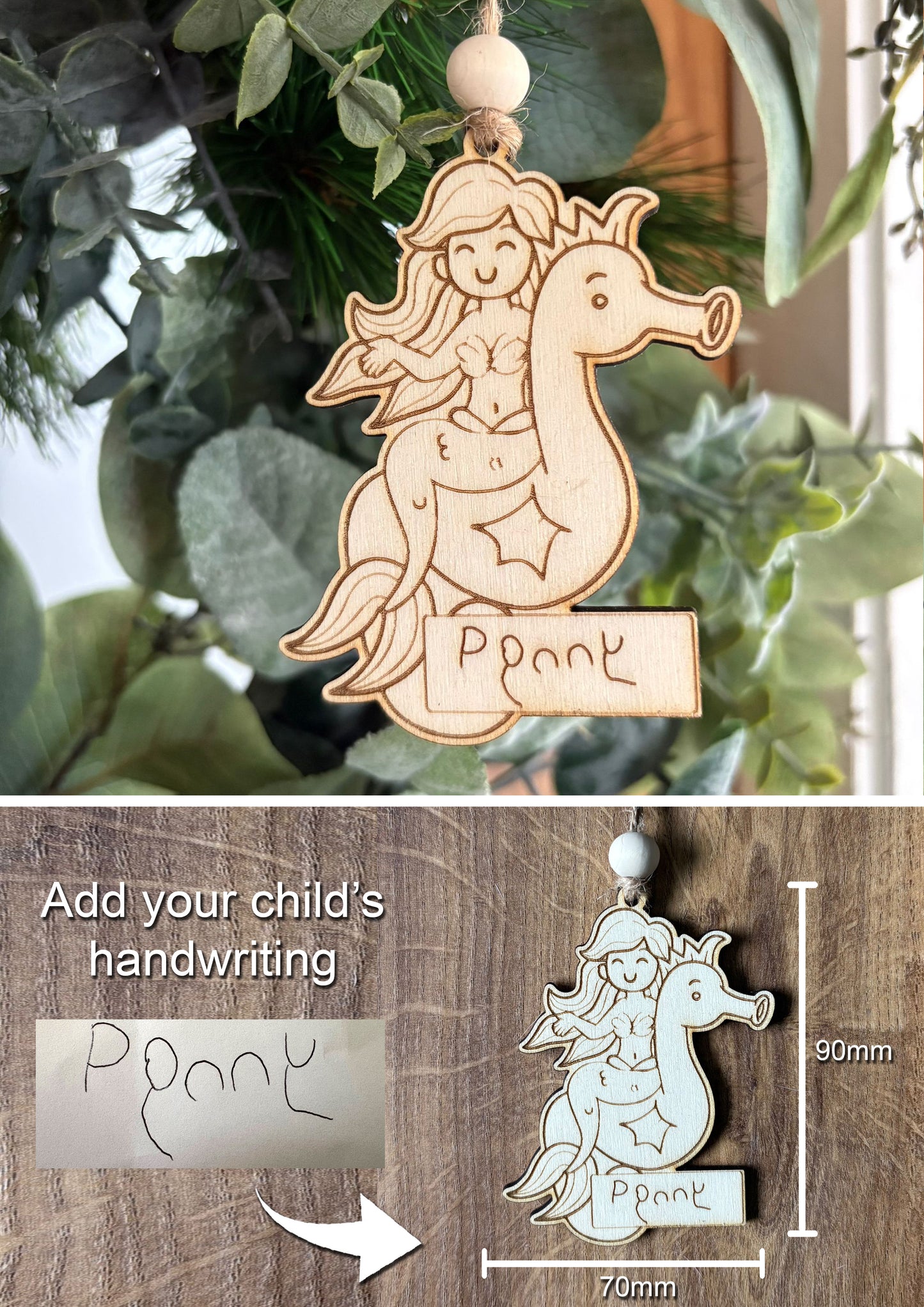 ❆ HANDWRITING Personalised keepsake Christmas bauble