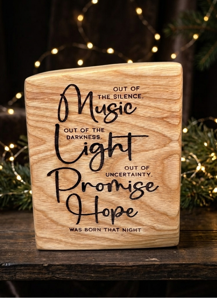 'Hope was born that night' decorative ash plaque