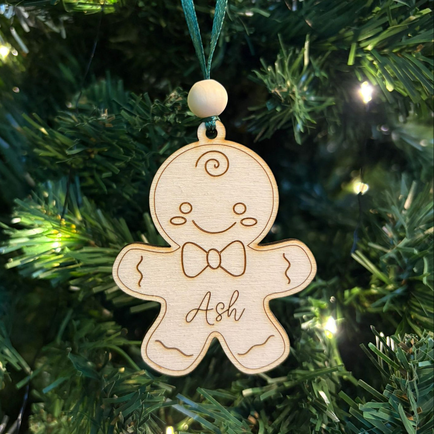 ❆ Personalised Gingerbread Christmas bauble